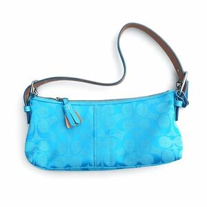 6371 Y2K Aqua East-West Coach Demi Soho Baguette